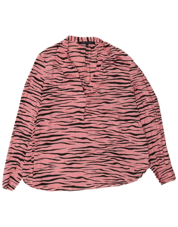 Blusa feminina French Connection Top UK 12 rosa médio estampa animal