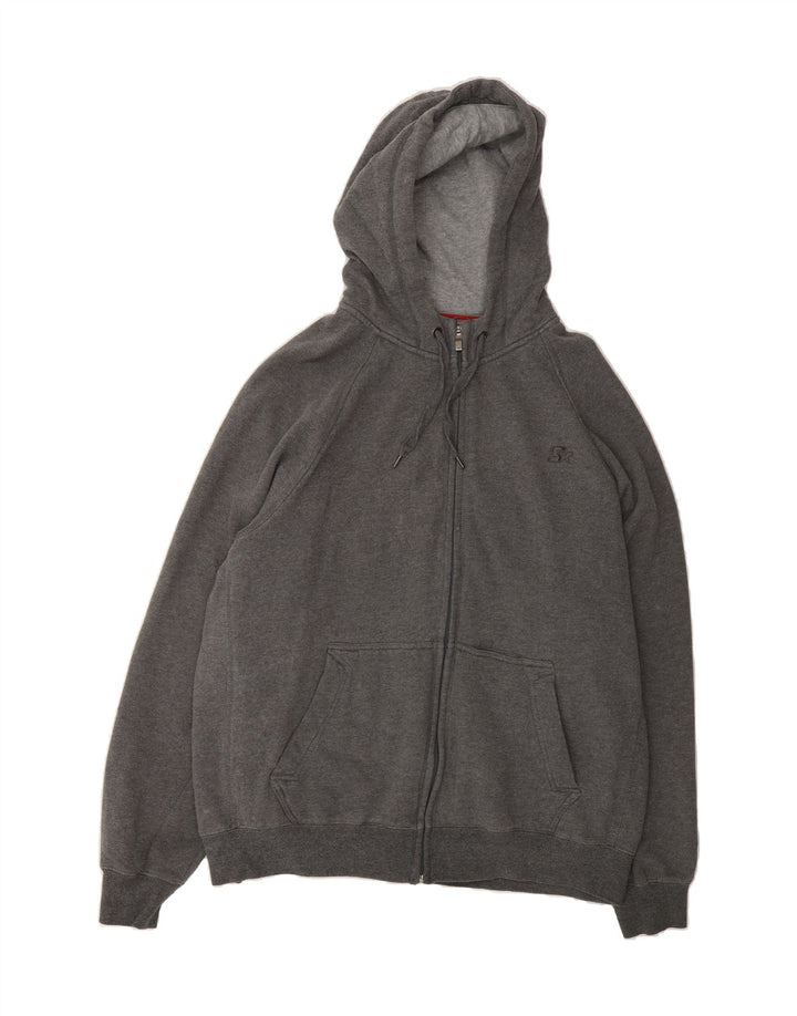STARTER Mens Zip Hoodie Sweater XL Grey Cotton Vintage Starter and Second-Hand Starter from Messina Hembry 