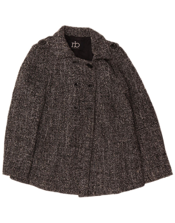 Roccobarocco Pea Coat feminino IT 48 XL poliéster manchado cinza