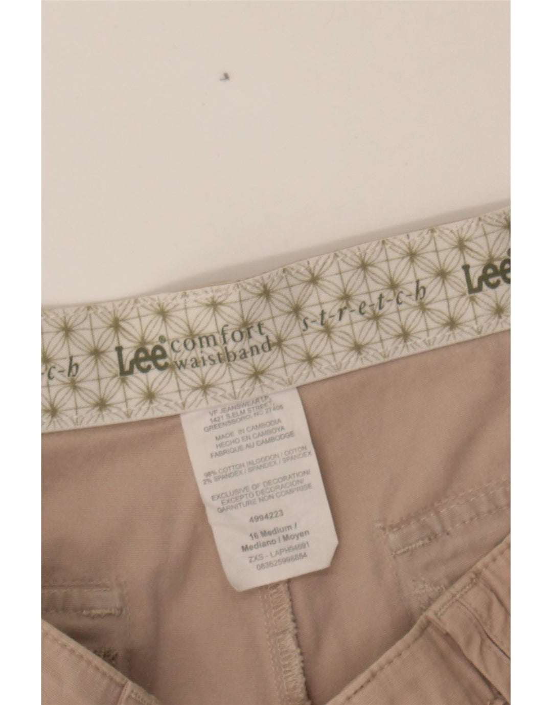 LEE Womens Straight Capri Cargo Trousers US 16 2XL W36 L21 Beige Cotton Vintage Lee and Second-Hand Lee from Messina Hembry 