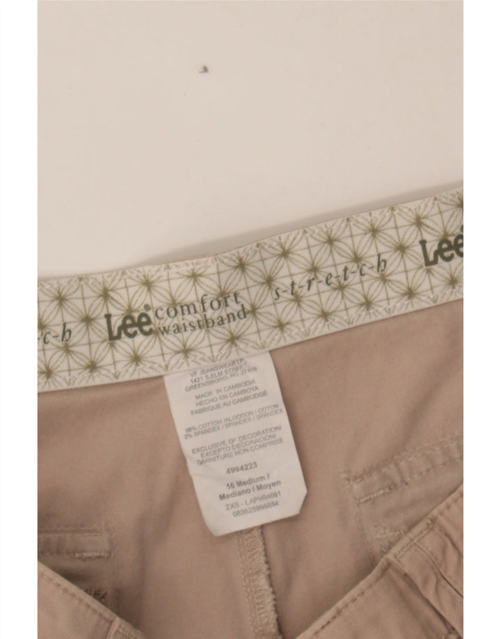 LEE Womens Straight Capri Cargo Trousers US 16 2XL W36 L21 Beige Cotton Vintage Lee and Second-Hand Lee from Messina Hembry 