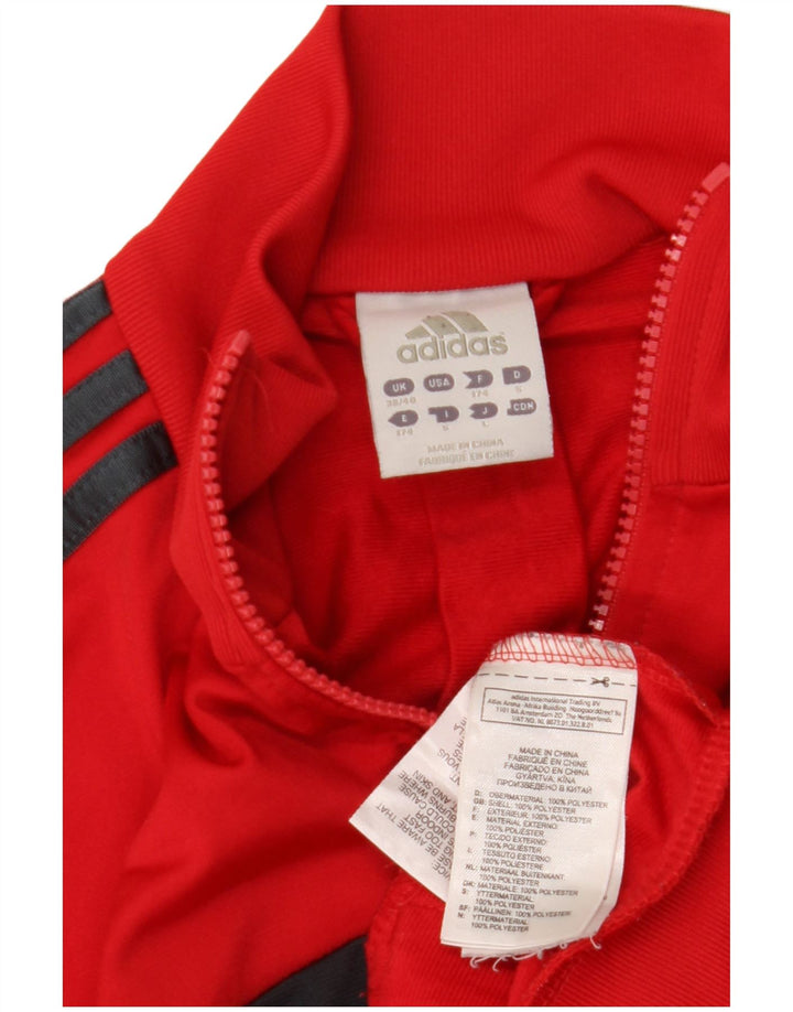 ADIDAS Mens Tracksuit Top Jacket UK 38/40 Médio Vermelho Colourblock Poliéster