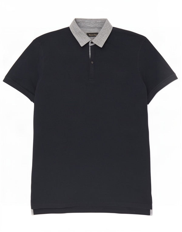 Camisa polo masculina casual Massimo Dutti XL azul marinho colorblock