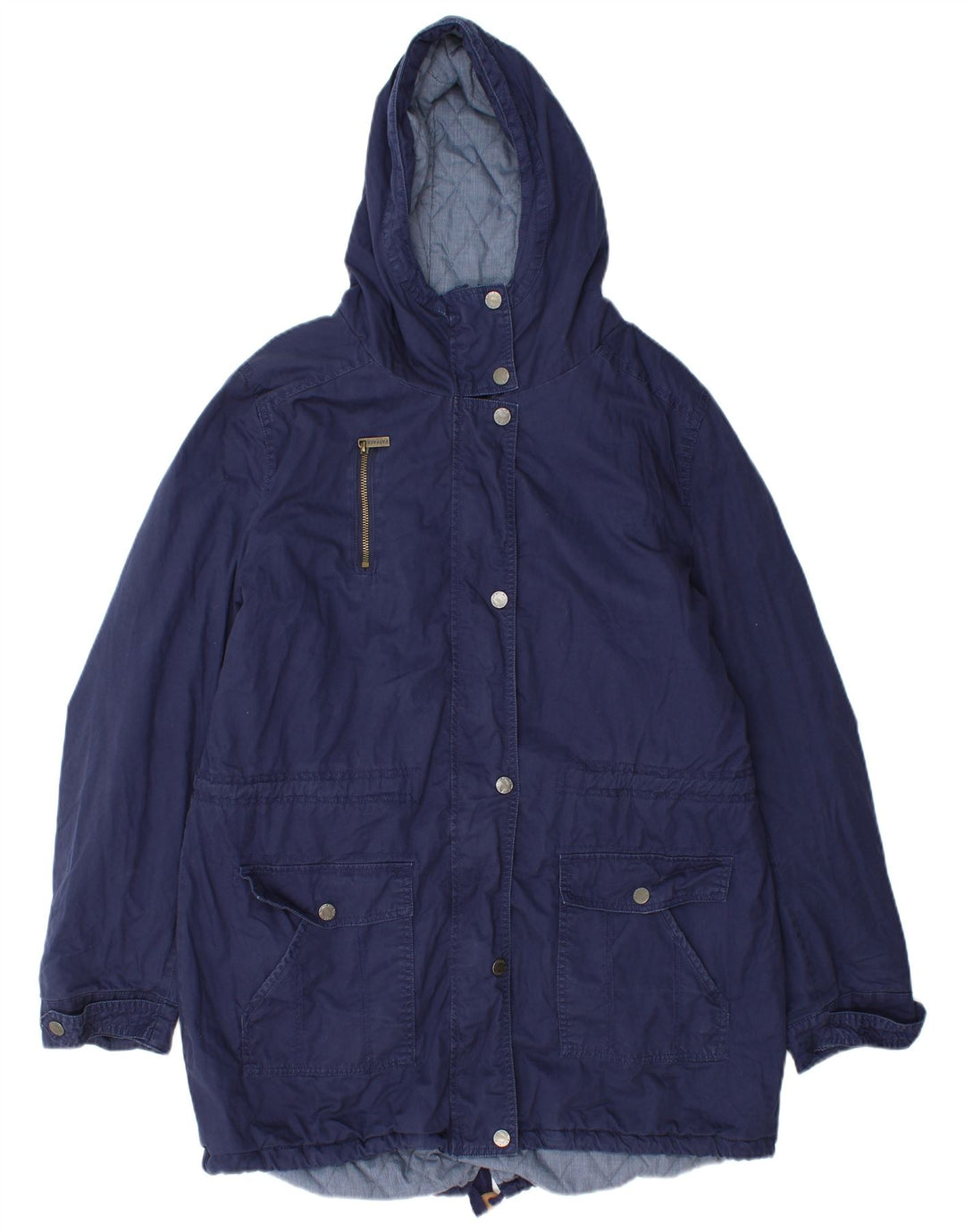 Jaqueta Parka com capuz feminina Fat Face Reino Unido 18 XL algodão azul marinho