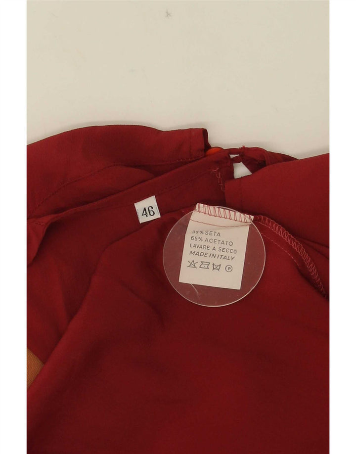 Blusa feminina vintage top IT 46 grande seda vermelha