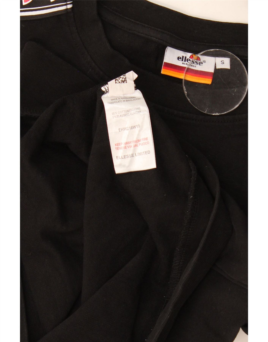 Suéter Ellesse masculino Heritage Graphic moletom pequeno preto colorblock