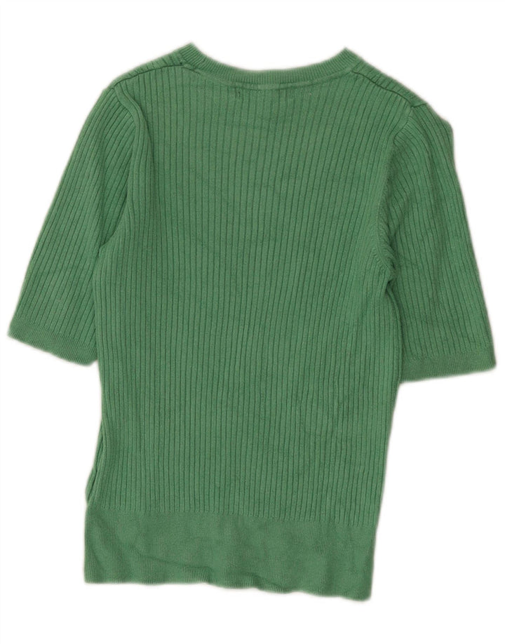 Suéter feminino Marks & Spencer com gola canoa Reino Unido 10 pequeno verde