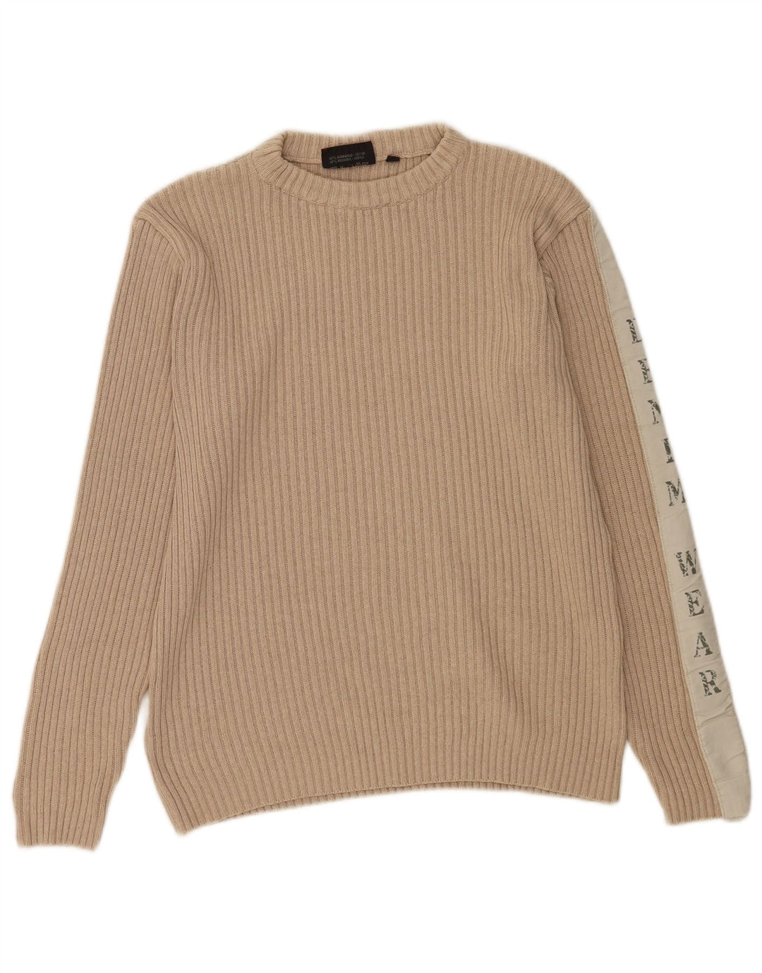 Suéter masculino Southern Graphic com gola redonda e bloco colorido bege médio