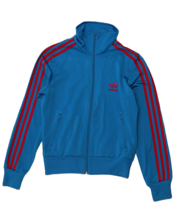 Adidas Womens Graphic Tracksuit Top Jacket EU 36 Pequeno Azul Poliéster