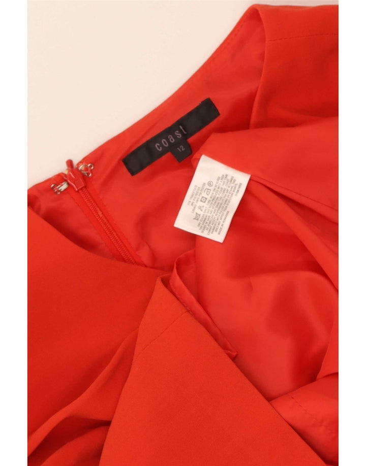 Vestido feminino Coast com bainha de manga comprida Reino Unido 12 Triacetato vermelho médio