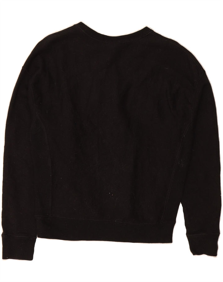 CHAMPION Womens Graphic Sweatshirt Jumper UK 14 Medium Black Cotton Vintage Champion and Second-Hand Champion from Messina Hembry 