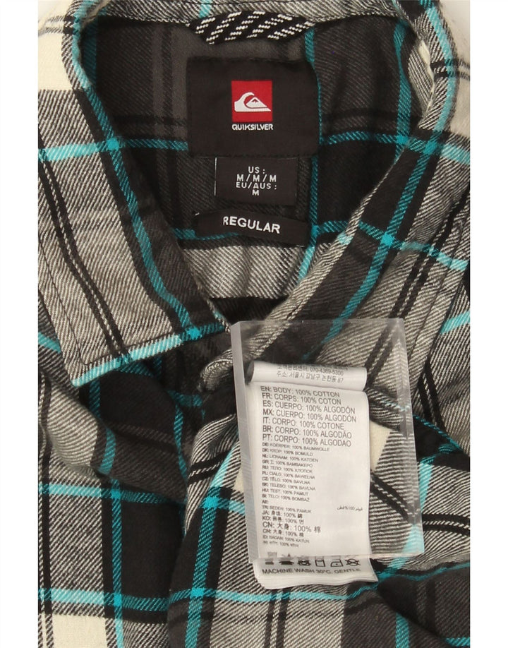 Camisa masculina de flanela Quiksilver Regular Fit cinza médio algodão xadrez