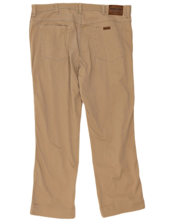 Wrangler Mens Regular Fit Calça Casual W42 L32 Algodão Bege