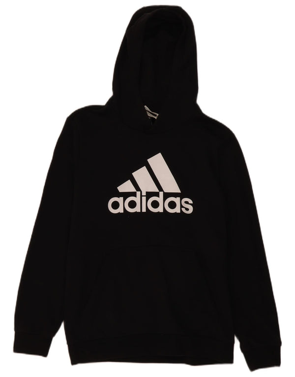 Camisola com capuz gráfico Adidas Boys 15-16 anos algodão preto