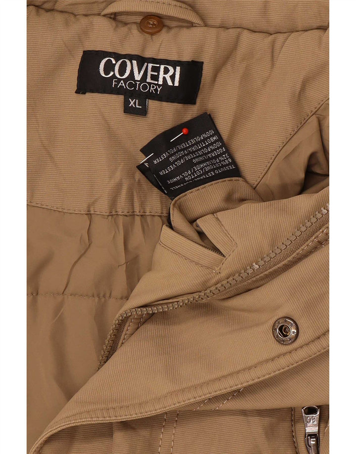 Jaqueta acolchoada masculina Coveri UK 42 XL algodão bege