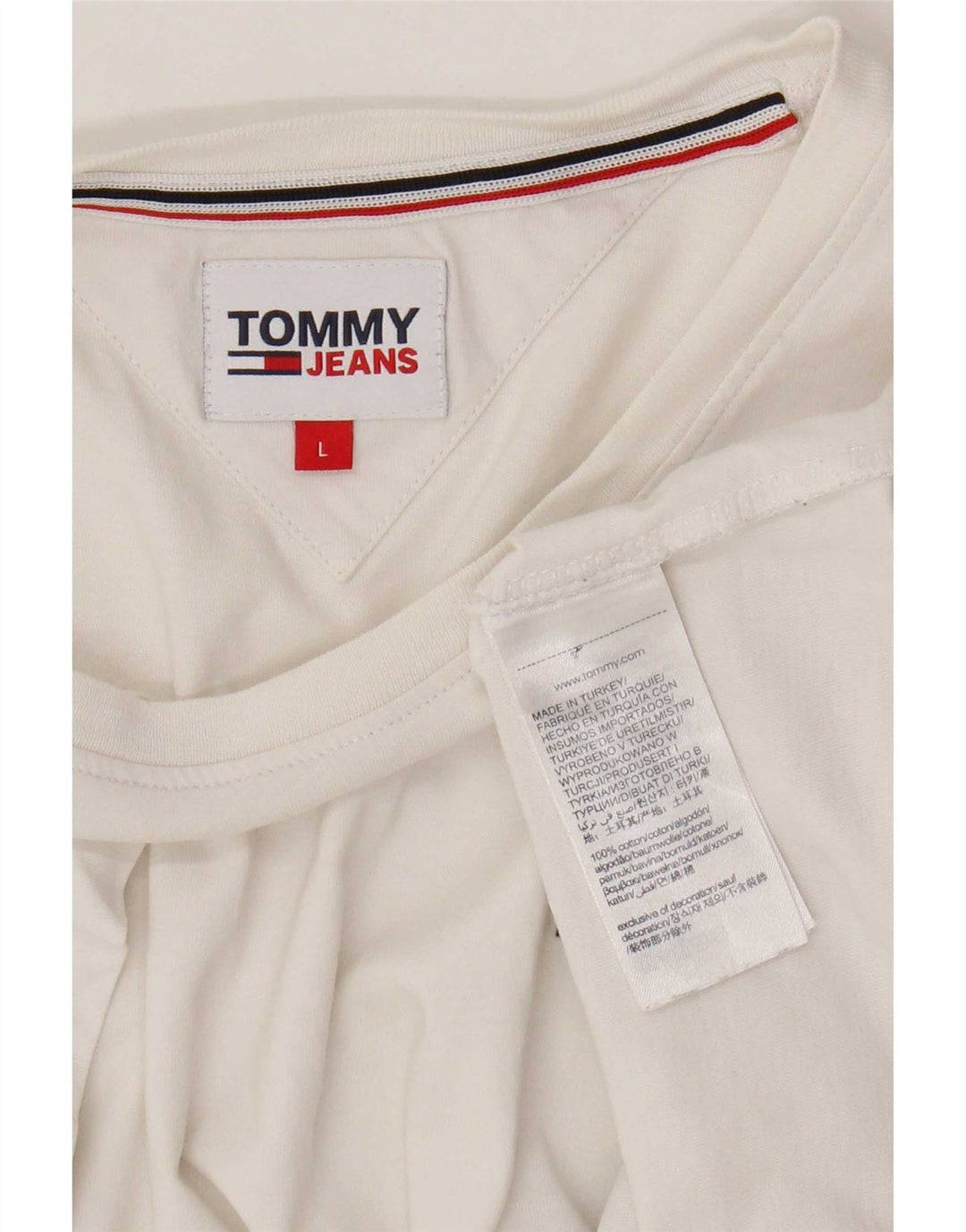 Tommy Hilfiger Camiseta masculina grande de algodão branco
