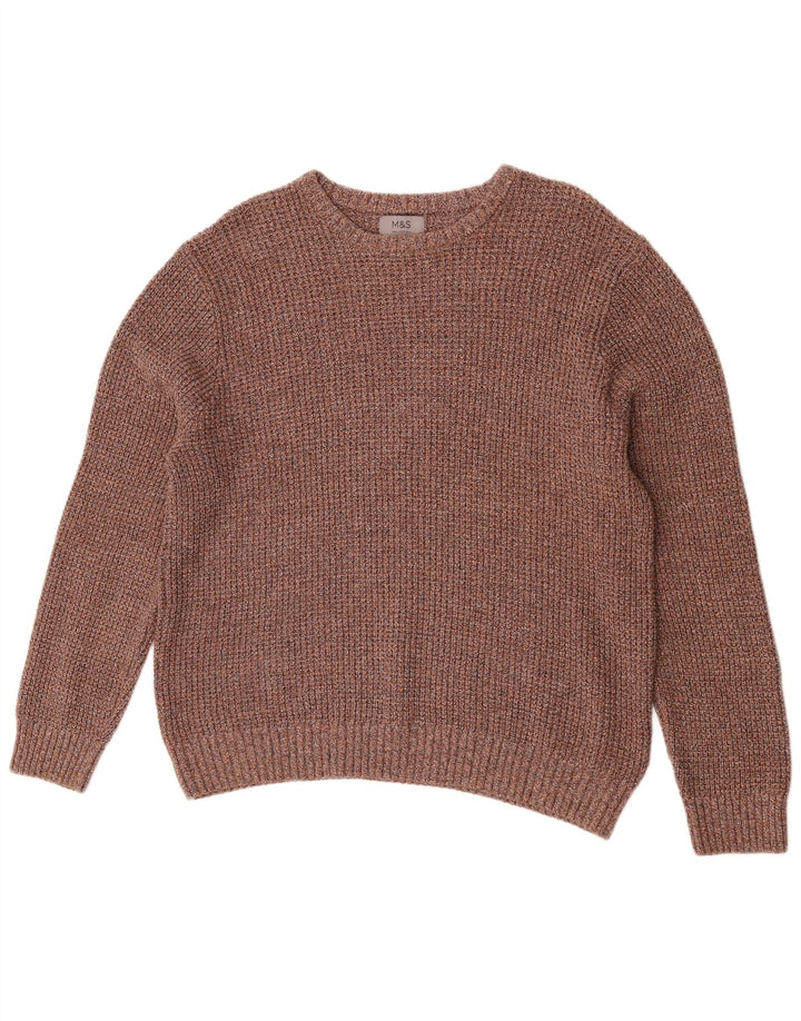 Suéter masculino Marks & Spencer com gola canoa XL de algodão marrom