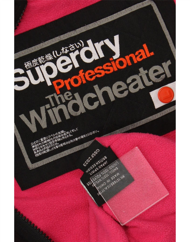 Jaqueta corta-vento feminina SUPERDRY The Windcheater UK 14 grande preta