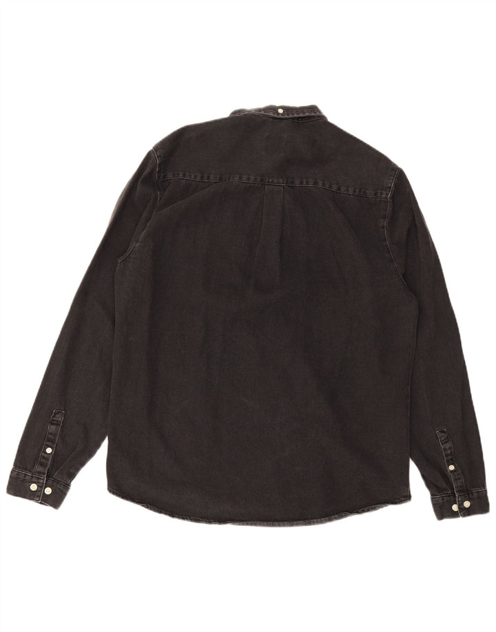 Camisa jeans masculina Zara grande algodão cinza