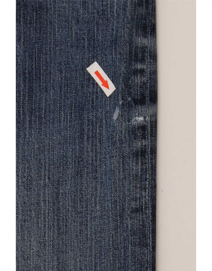 Rifle feminino jeans reto W30 L29 algodão azul