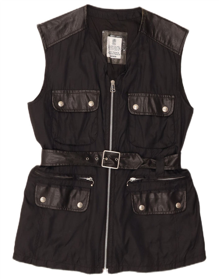 Colete utilitário feminino Cotton's Industries UK 14 médio preto poliamida