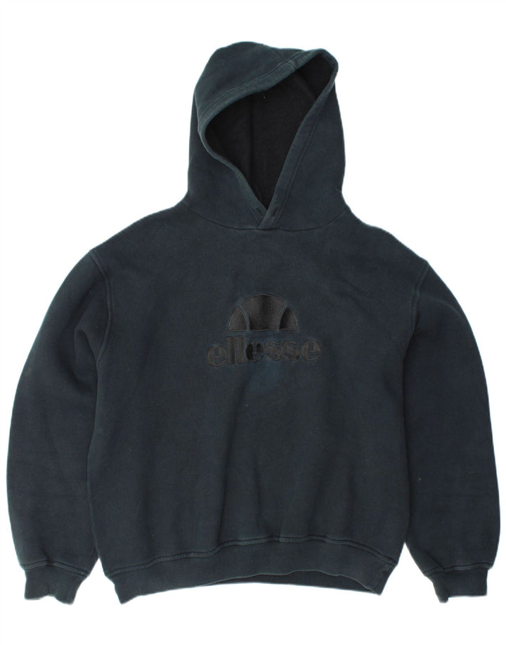 Jumper feminino com capuz gráfico ELLESSE Reino Unido 16 grande algodão azul marinho