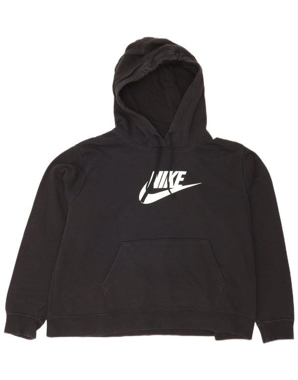 Jumper com capuz Nike feminino gráfico oversized UK 18 XL azul marinho algodão