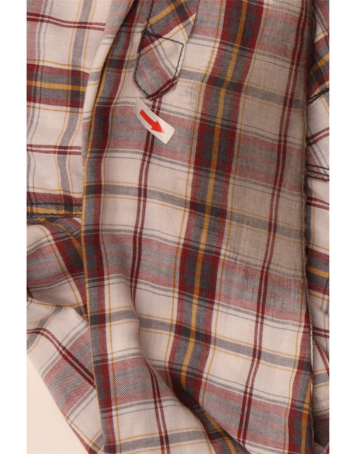 Camisa masculina de flanela xadrez BKE XL algodão xadrez Borgonha