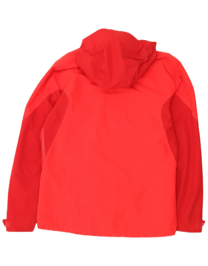 Adidas Mens Hooded Rain Jacket UK 42/44 Grande Vermelho Colorblock Poliéster