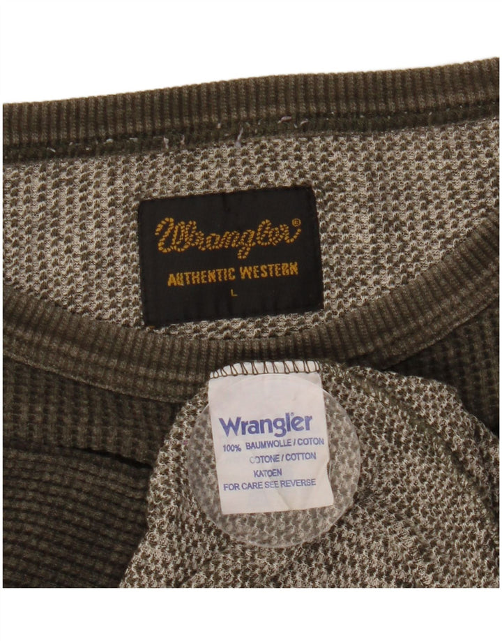 Camiseta masculina Wrangler Top grande de algodão cáqui