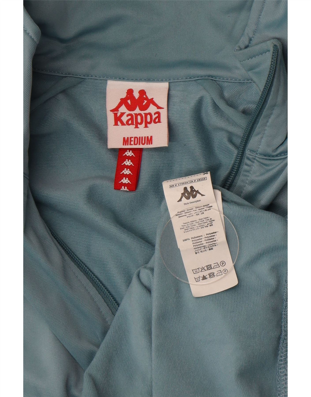Kappa Mens Graphic Tracksuit Top Jacket Médio Azul Colourblock Poliéster