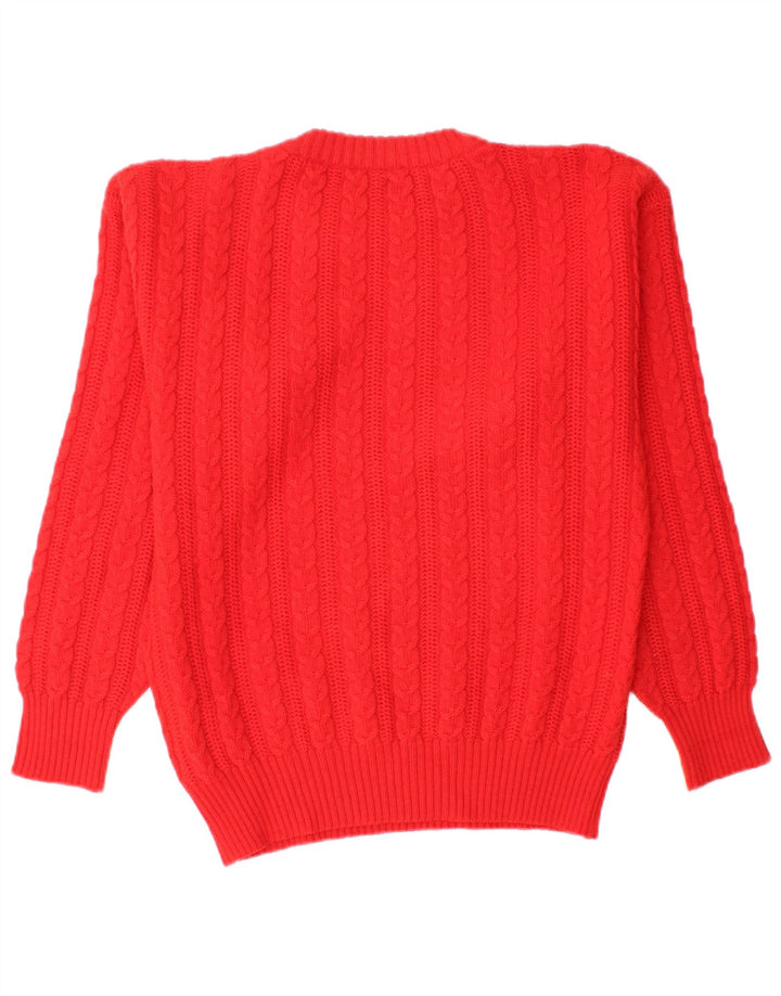 Suéter vintage masculino com gola redonda pequeno vermelho
