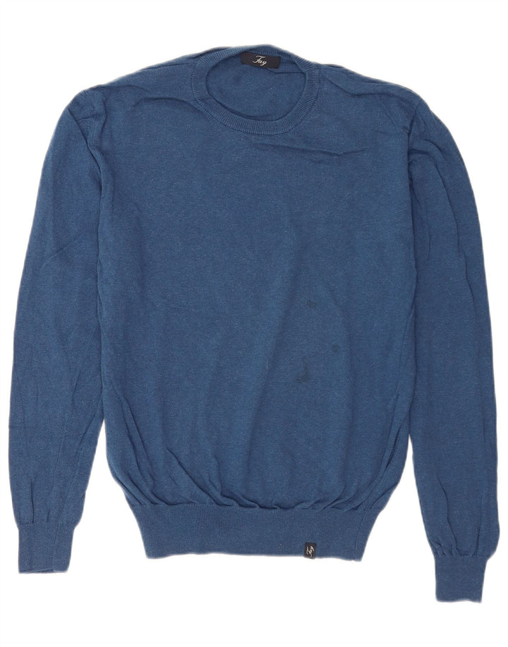 Suéter masculino Fay com gola redonda, azul médio