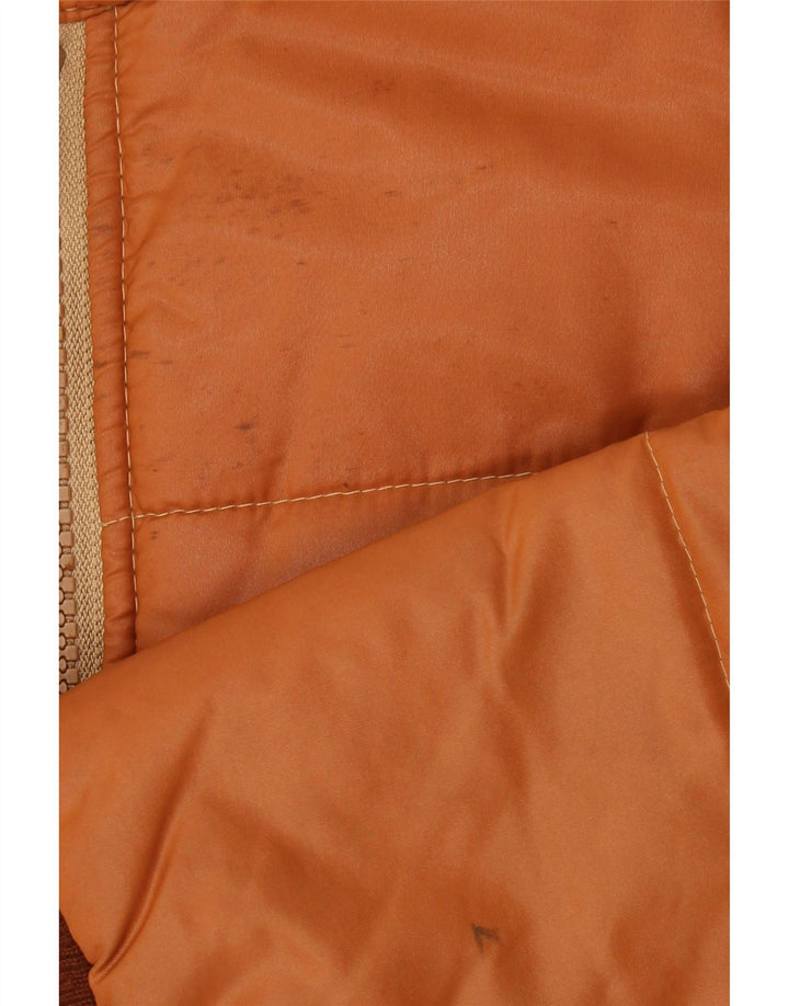 Jaqueta acolchoada masculina VINTAGE IT 52 XL laranja Colourblock poliéster