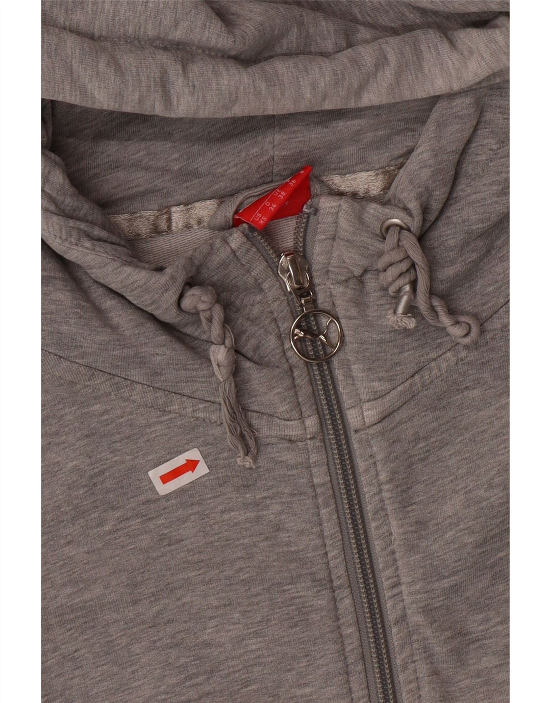 Suéter PUMA feminino com capuz e zíper UK 8 pequeno cinza