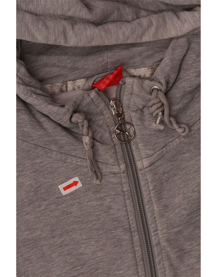 Suéter PUMA feminino com capuz e zíper UK 8 pequeno cinza