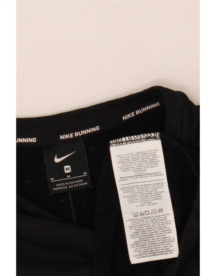 Top de corrida masculino Nike manga comprida poliéster preto médio
