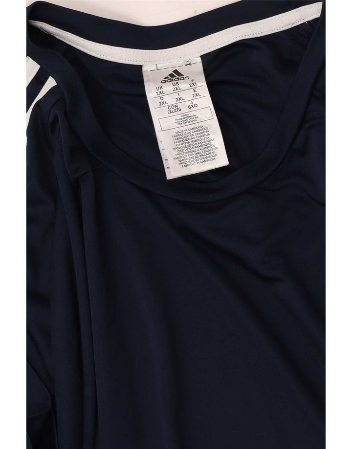 Adidas Mens Aeroready Camiseta Top 2XL Azul Marinho Poliéster