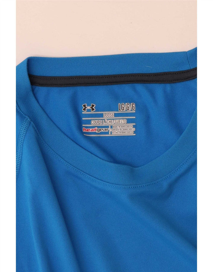 Camiseta masculina Under Armour Heat Gear grande azul