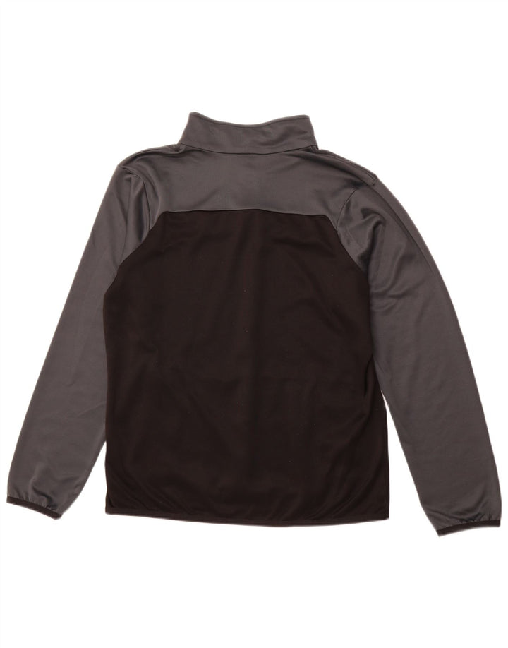 PUMA Mens Zip Neck Pullover Treino Top Médio Preto Colourblock