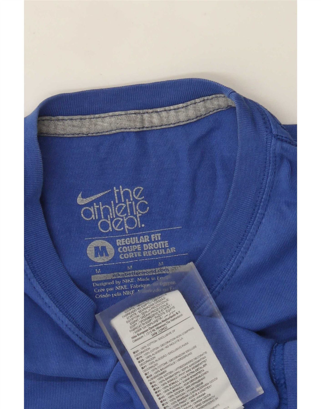 Camiseta masculina Nike Regular Fit Top de algodão azul médio
