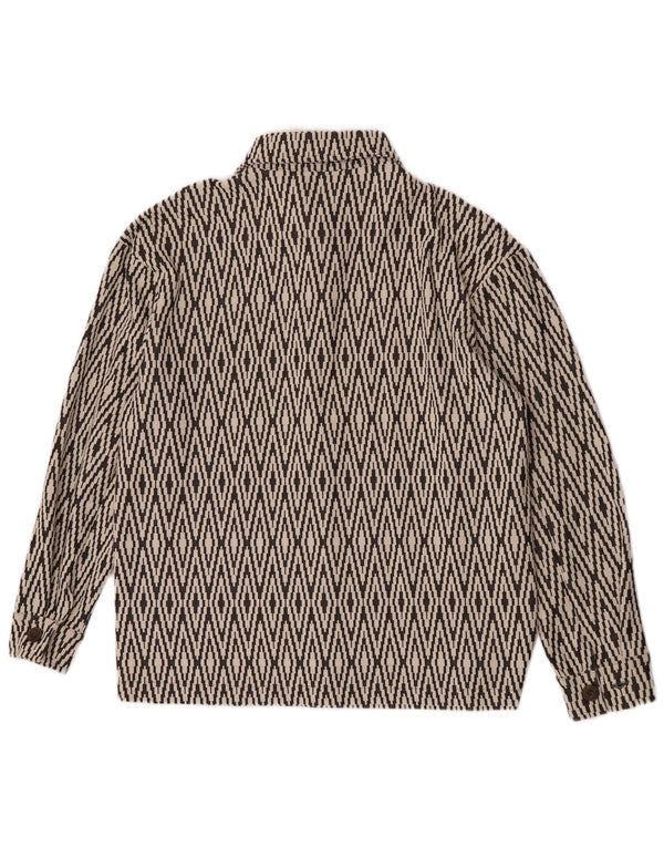 Jaqueta bomber masculina Zara UK 38 algodão geométrico preto médio