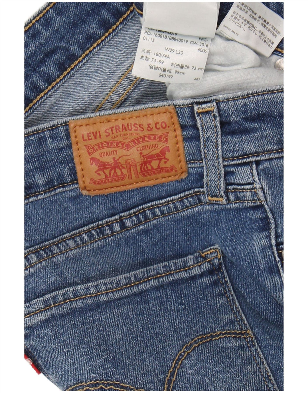 LEVI'S Feminino 712 Slim Jeans W29 L30 Azul Algodão