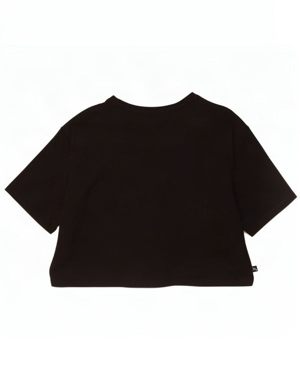 Camiseta feminina Puma Crop Graphic Top UK 16 grande algodão preto