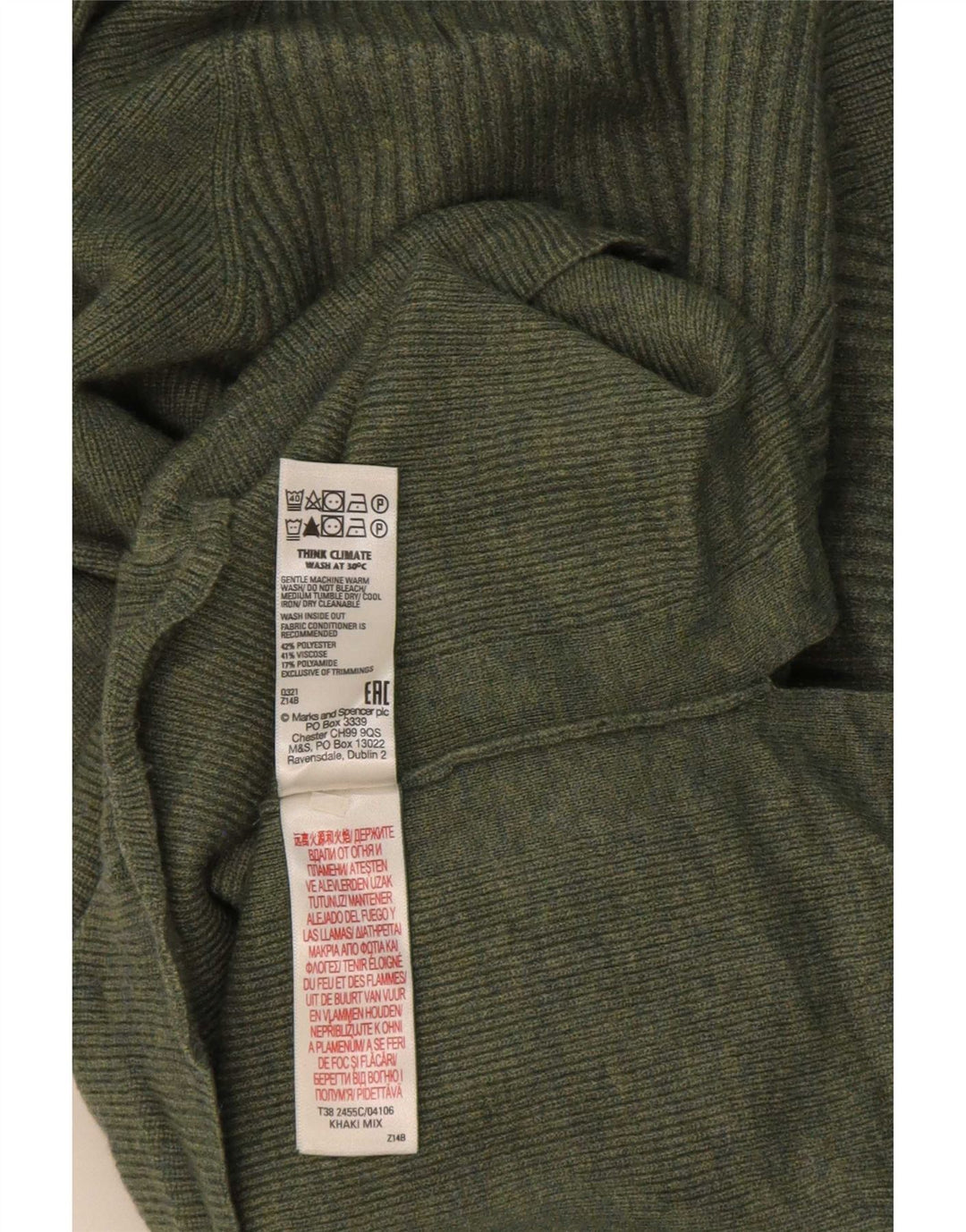 Suéter feminino Marks & Spencer com gola tartaruga Reino Unido 14 verde médio