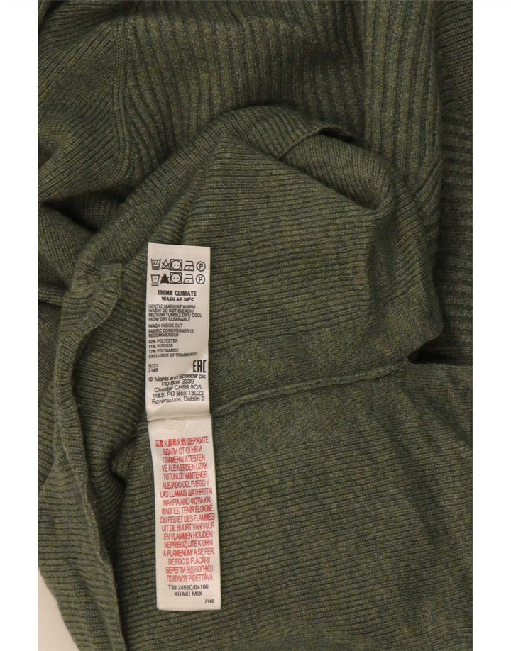 Suéter feminino Marks & Spencer com gola tartaruga Reino Unido 14 verde médio