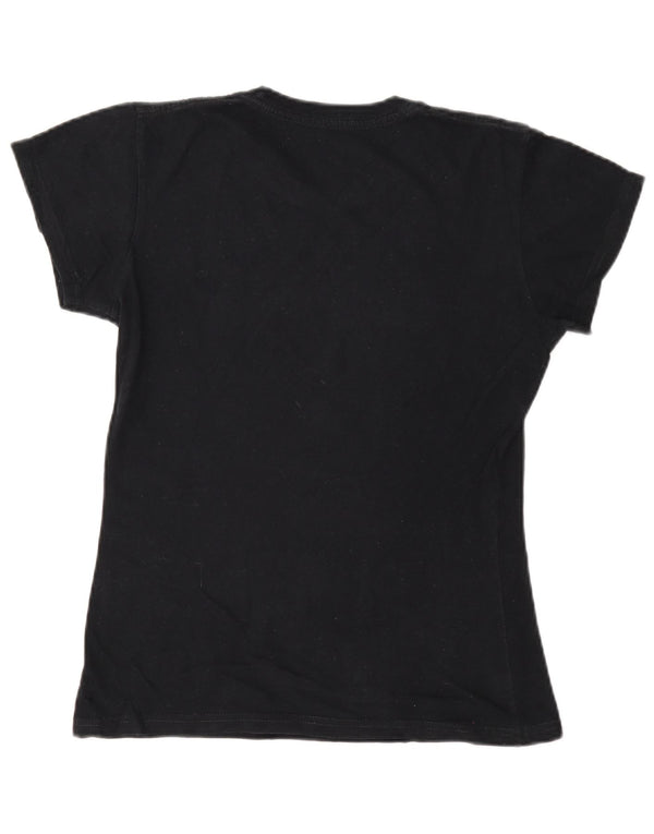 Camiseta feminina Hard Rock Cafe Berlin Graphic Top Reino Unido 10 pequena azul marinho