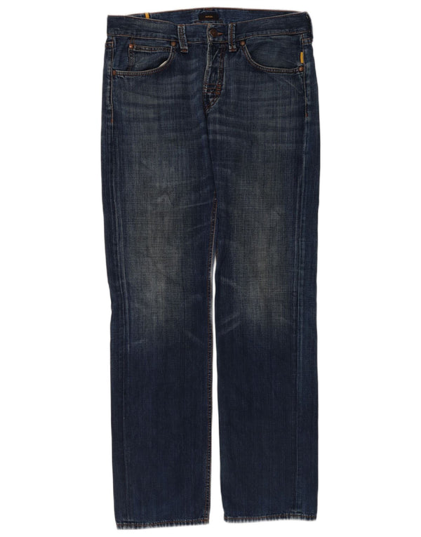 Meltin' Pot Mens Morgan Straight Jeans W33 L34 Azul Algodão