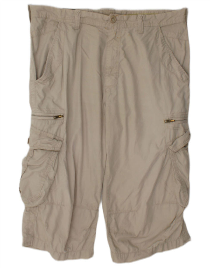 Shorts cargo masculino Marks & Spencer Blue Harbor W36 grande algodão bege