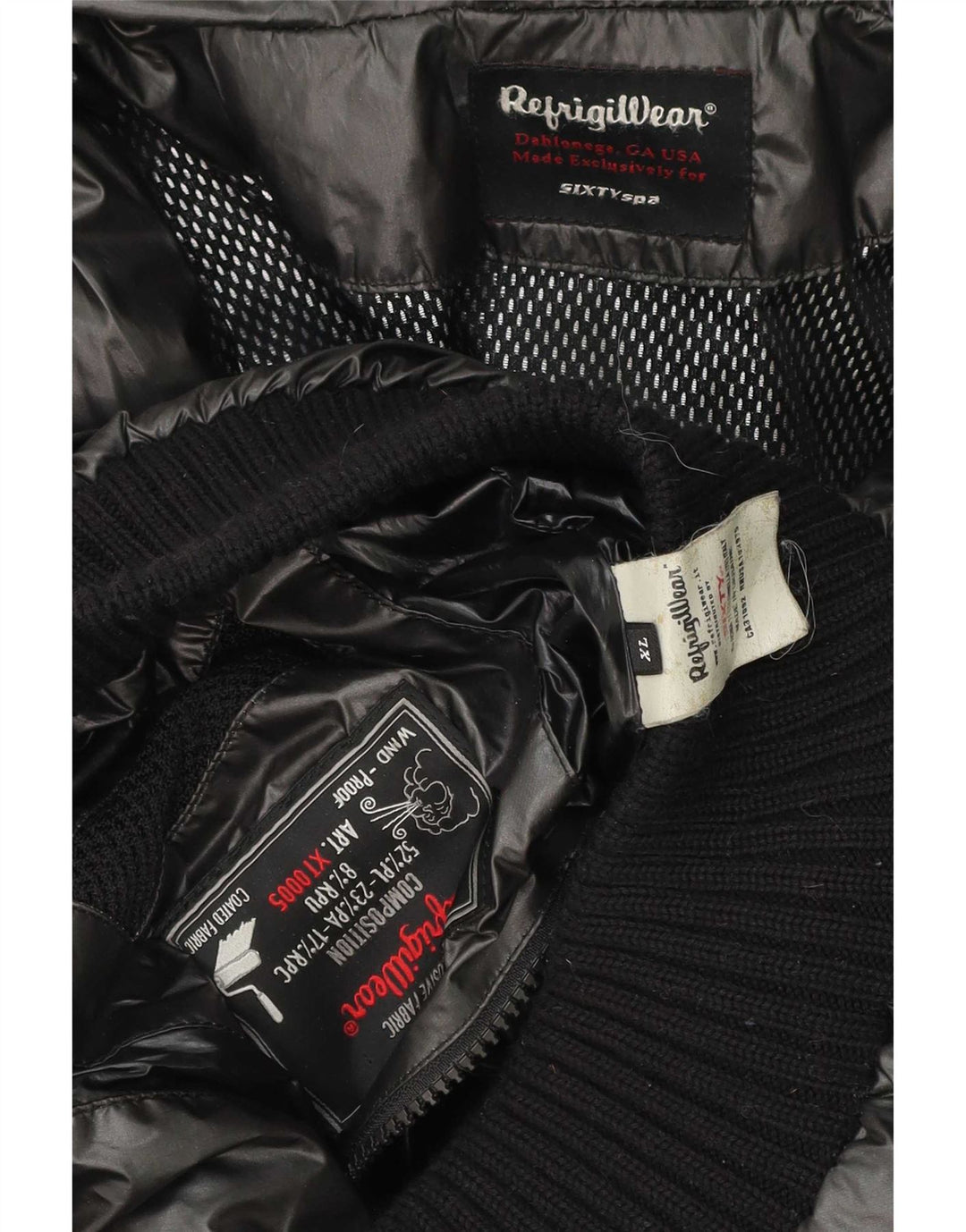 Jaqueta masculina Refrigiwear Sixty acolchoada com capuz UK 42 XL cinza poliéster